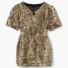 Abito in maglia con scollo a V e paillettes Abito in maglia con scollo a V e paillettes