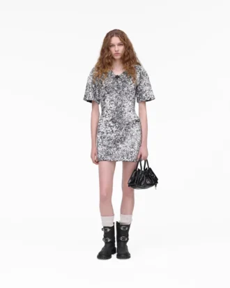 Abito in maglia con scollo a V e paillettes