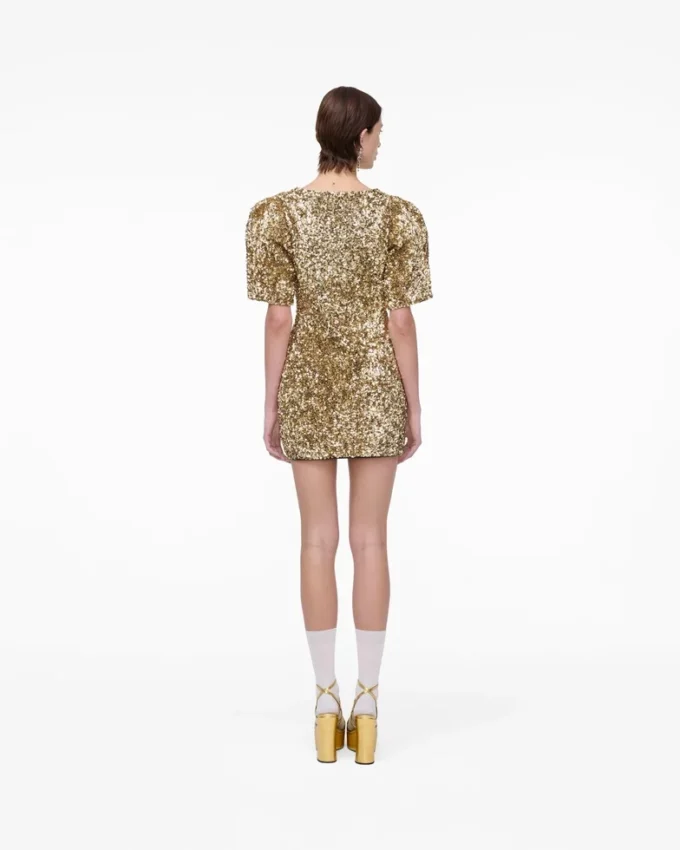 Abito in maglia con scollo a V e paillettes Abito in maglia con scollo a V e paillettes