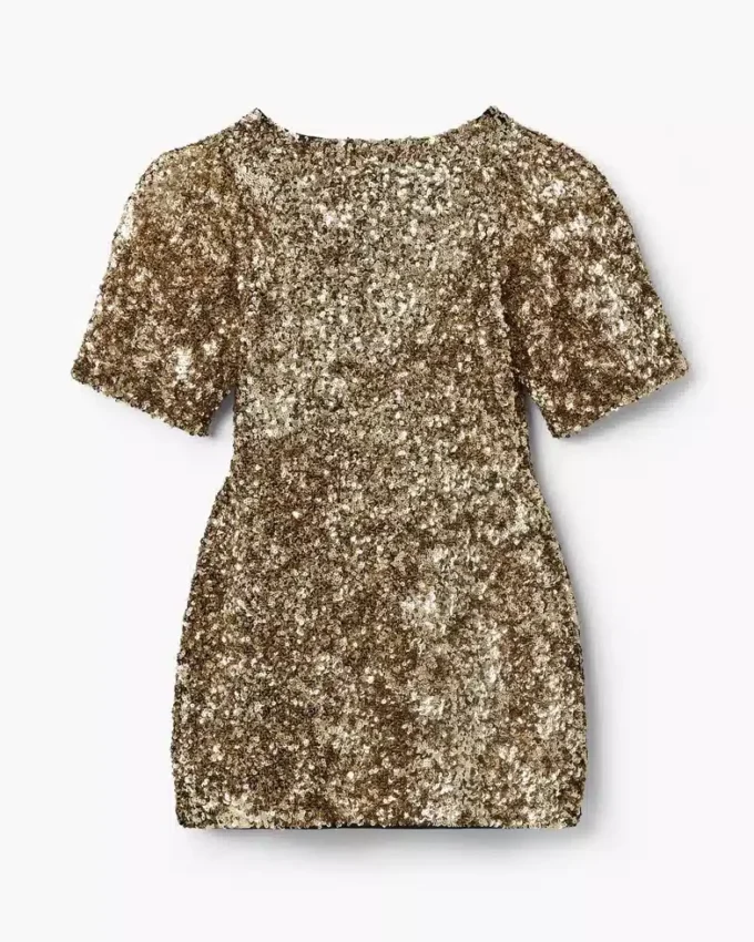 Abito in maglia con scollo a V e paillettes Abito in maglia con scollo a V e paillettes