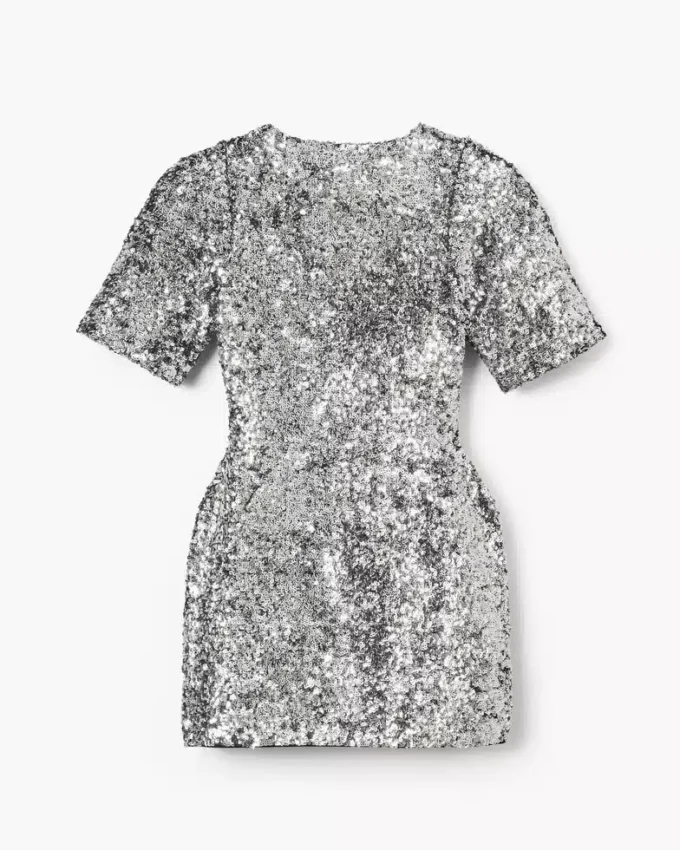 Abito in maglia con scollo a V e paillettes Abito in maglia con scollo a V e paillettes