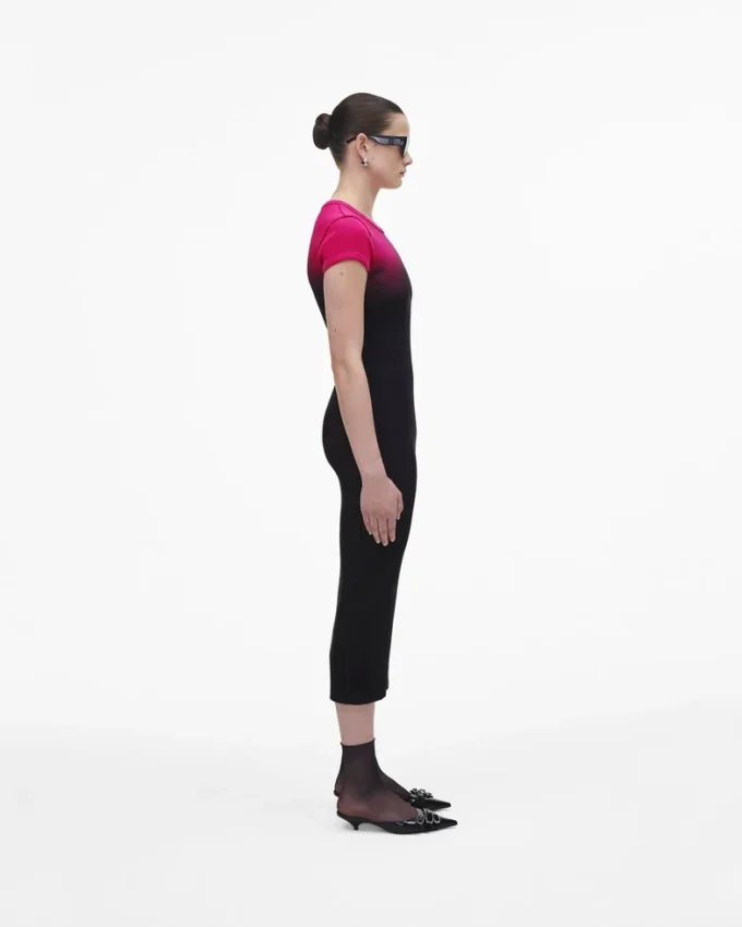 Abito t-shirt corto con effetto ombré Abito t-shirt corto con effetto ombré