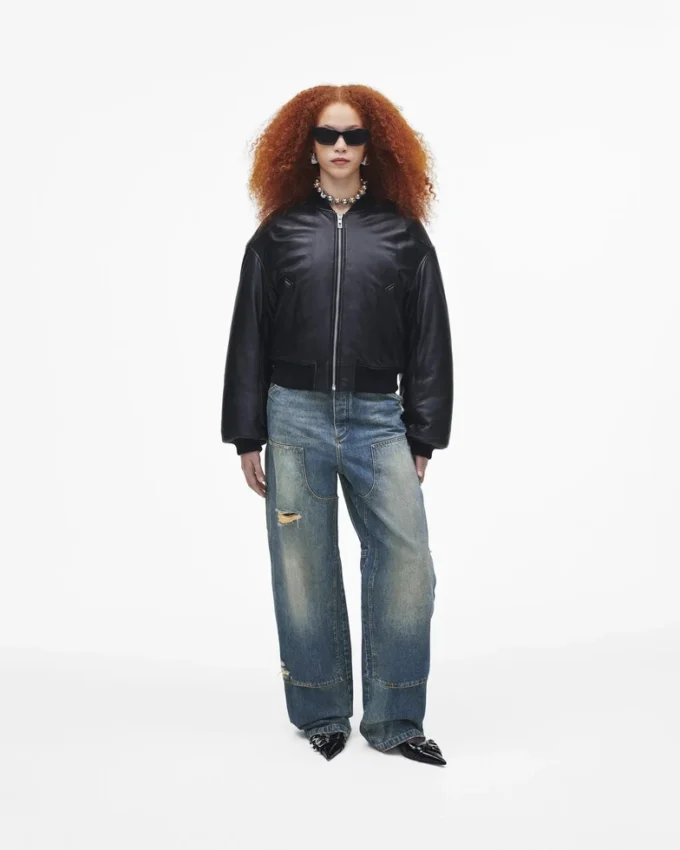 Bomber in pelle imbottito