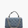 Borsa a tracolla convertibile in denim trapuntato