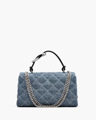 Borsa a tracolla convertibile in denim trapuntato