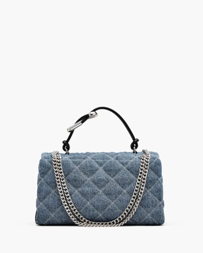 Borsa a tracolla convertibile in denim trapuntato