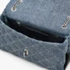 Borsa a tracolla convertibile in denim trapuntato