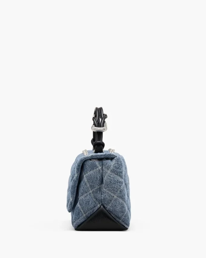 Borsa a tracolla convertibile in denim trapuntato