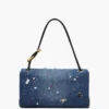Borsa doppia grande in denim con ciondoli Borsa doppia grande in denim con ciondoli