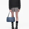 Borsa doppia grande in denim con ciondoli Borsa doppia grande in denim con ciondoli
