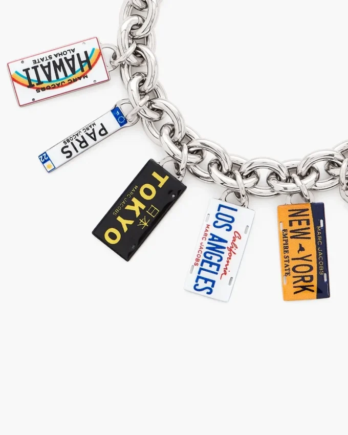 Bracciale con ciondoli targhe automobilistiche delle città Bracciale con ciondoli targhe automobilistiche delle città