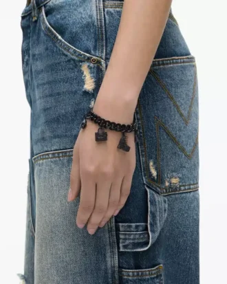 Bracciale con mini charm iconico pavé