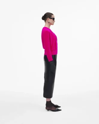 Cardigan con ganci e occhielli