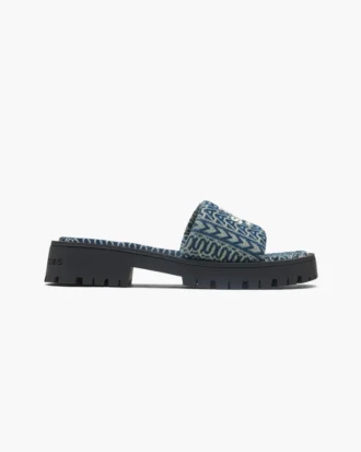 Ciabatta con suola Monogram Lug in denim