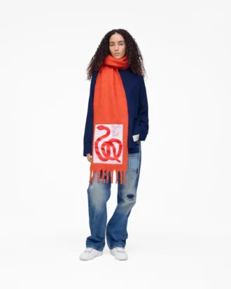 David Shrigley X Marc Jacobs Sciarpa in lana con motivo serpente