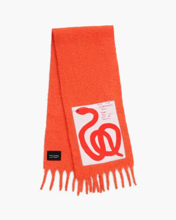 David Shrigley X Marc Jacobs Sciarpa in lana con motivo serpente David Shrigley X Marc Jacobs Sciarpa in lana con motivo serpente