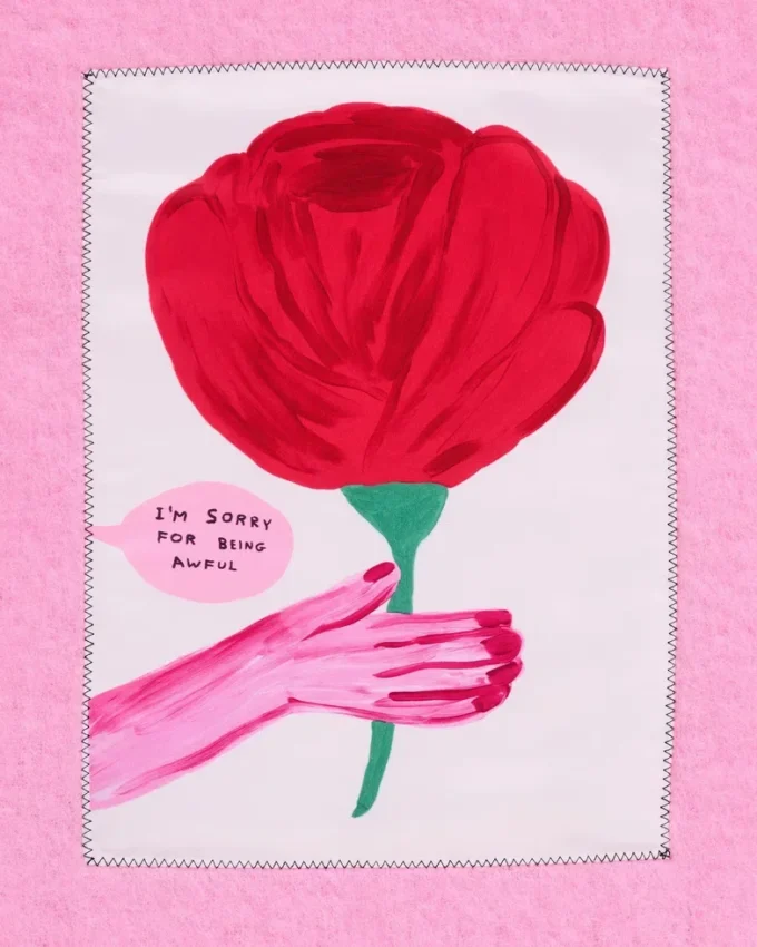 David Shrigley X Marc Jacobs Sciarpa in lana Oh Rose David Shrigley X Marc Jacobs Sciarpa in lana Oh Rose