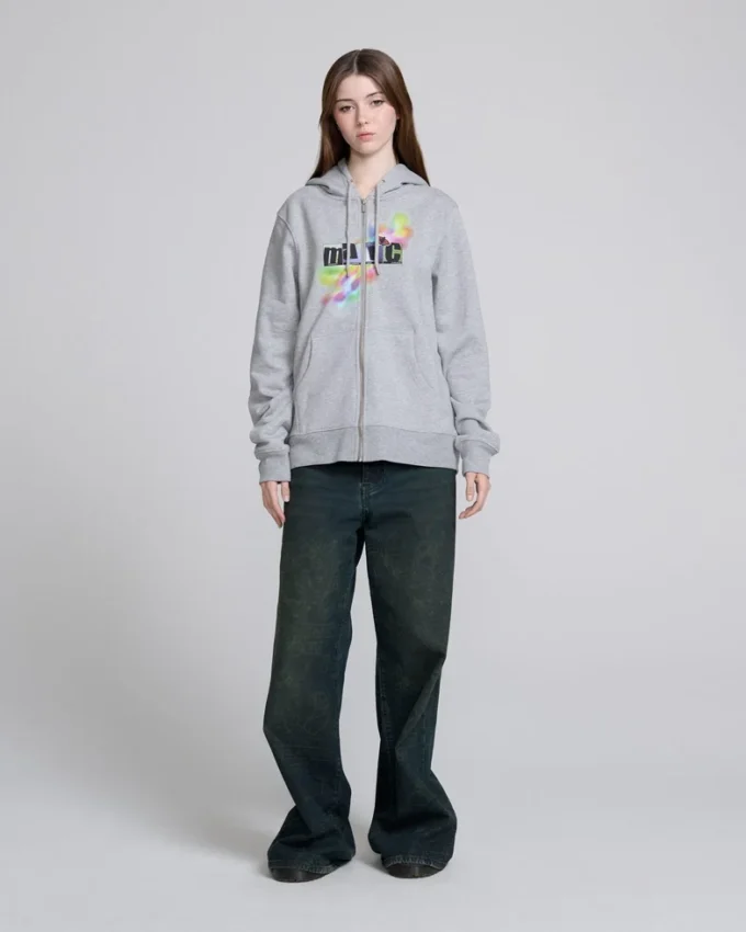 Felpa con cappuccio e zip Angry For Love