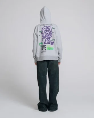 Felpa con cappuccio e zip Angry For Love