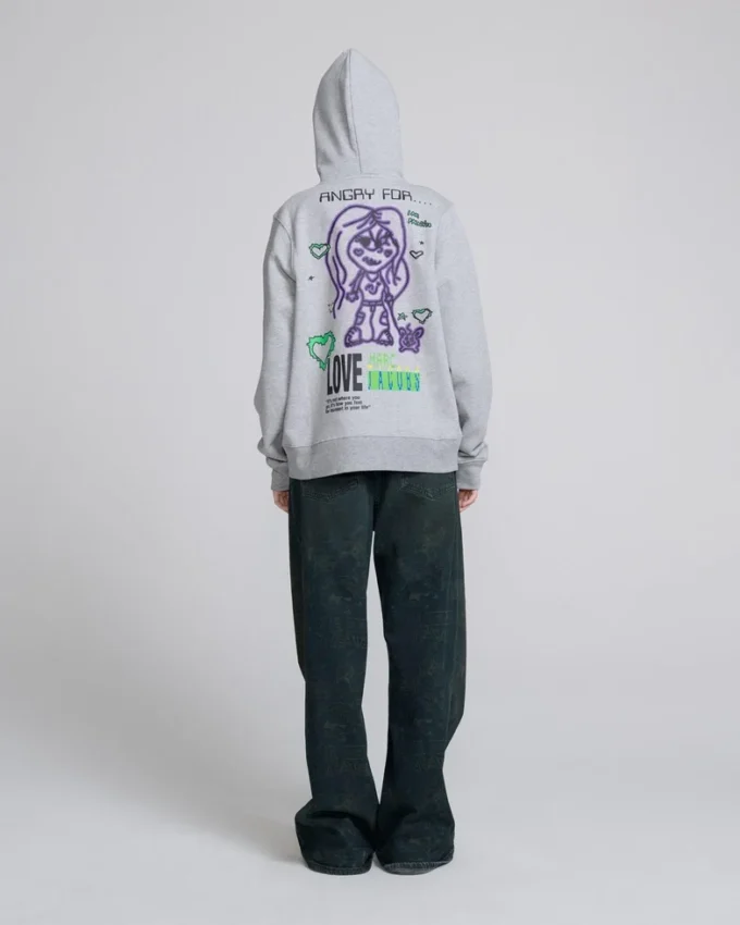 Felpa con cappuccio e zip Angry For Love