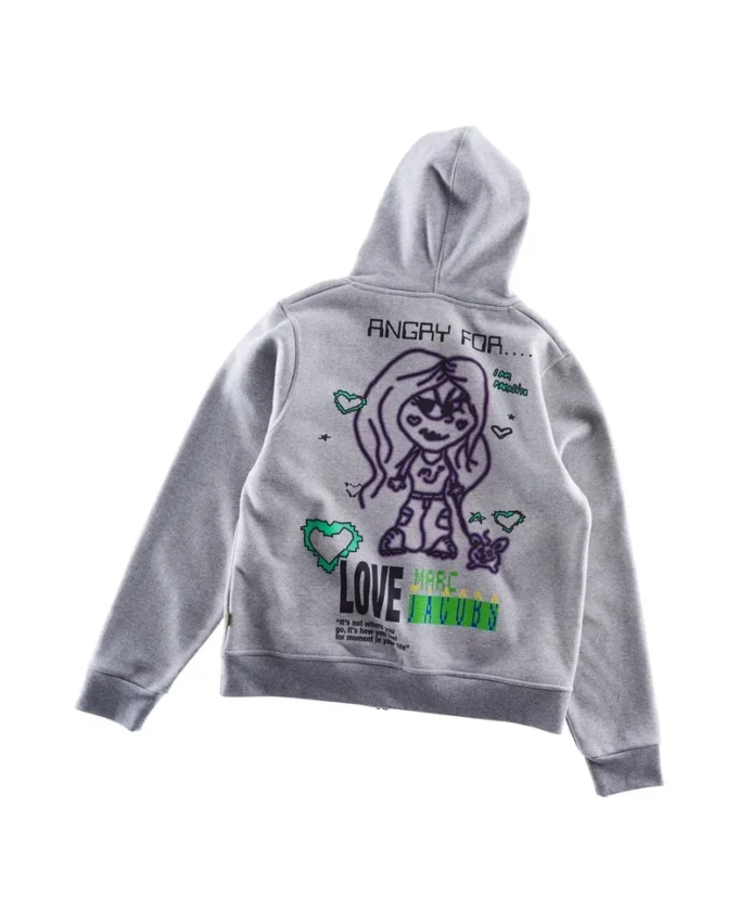 Felpa con cappuccio e zip Angry For Love
