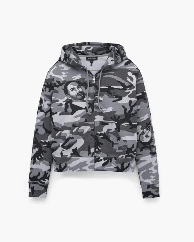 Felpa con cappuccio e zip Marc Camo Felpa con cappuccio e zip Marc Camo