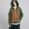 Felpa con cappuccio e zip Skeleton
