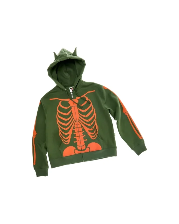 Felpa con cappuccio e zip Skeleton