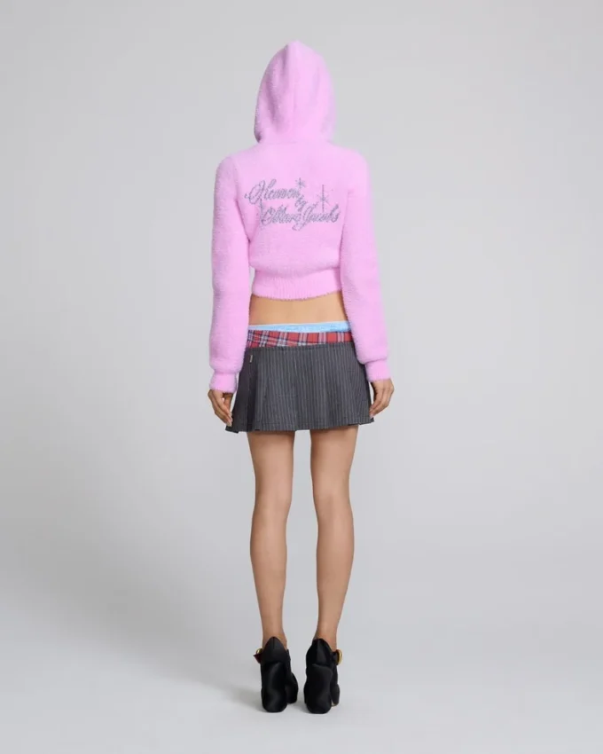 Felpa con zip in maglia felpata