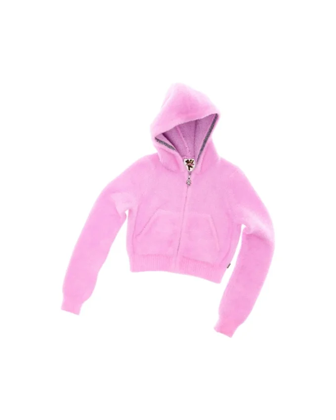 Felpa con zip in maglia felpata
