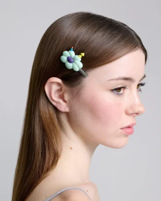 Fermaglio per capelli con fiore gonfio