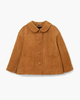 Giacca Doll in pelle scamosciata
