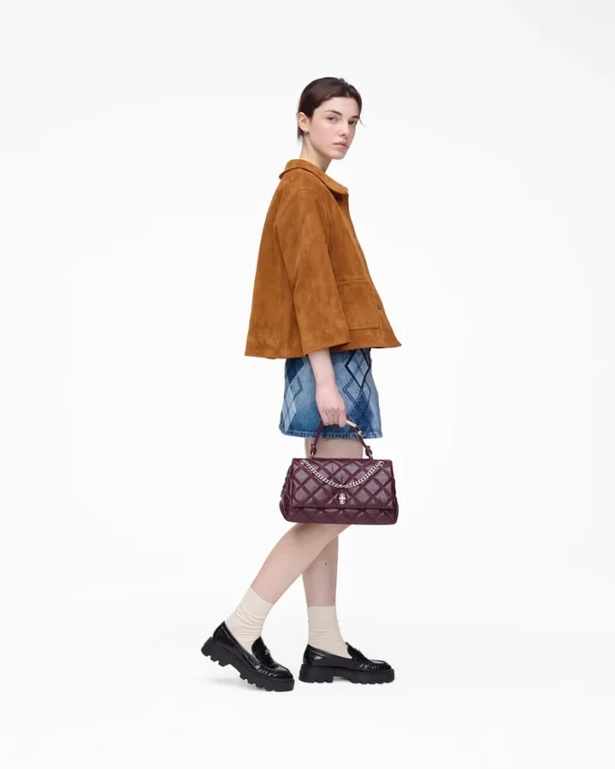 Giacca Doll in pelle scamosciata