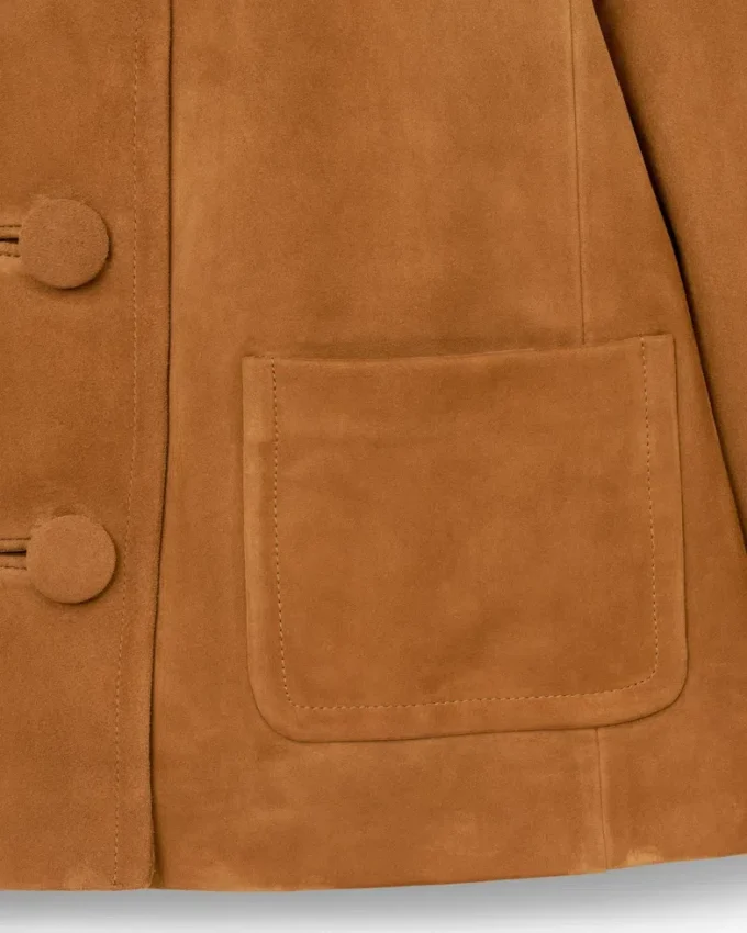 Giacca Doll in pelle scamosciata