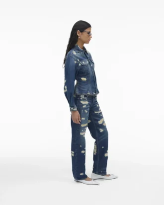 Giacca in denim con pieghe Rip And Repair