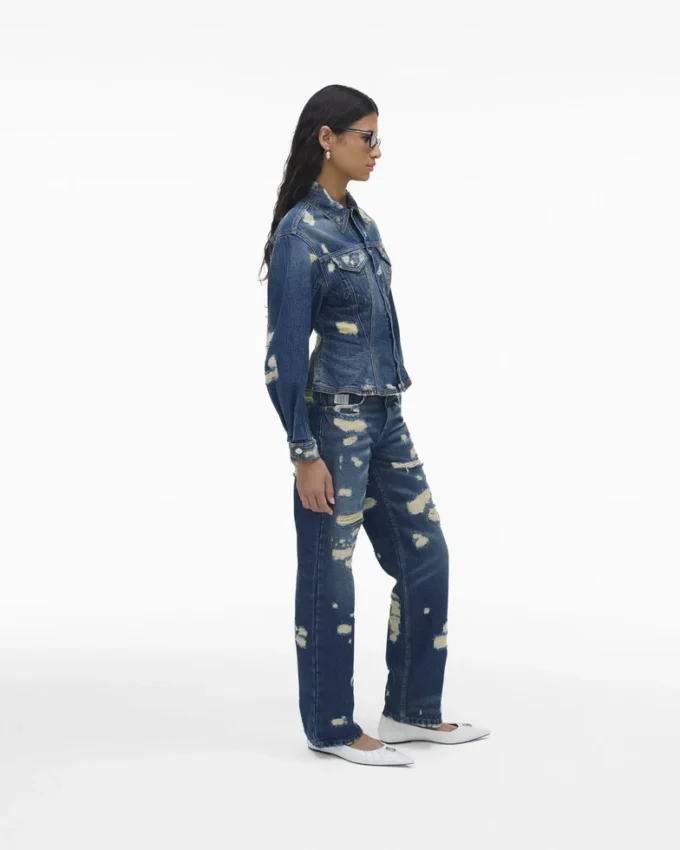Giacca in denim con pieghe Rip And Repair Giacca in denim con pieghe Rip And Repair