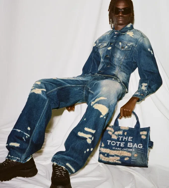 Giacca in denim con pieghe Rip And Repair Giacca in denim con pieghe Rip And Repair