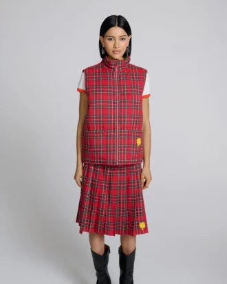 Gilet imbottito tartan