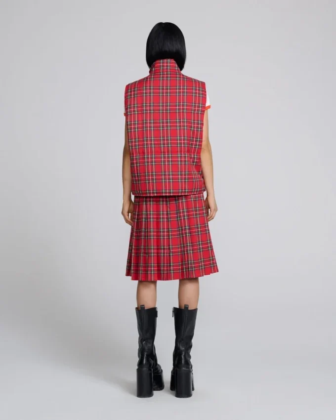 Gilet imbottito tartan