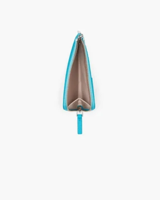 Il portafoglio multiuso in pelle con chiusura superiore a zip