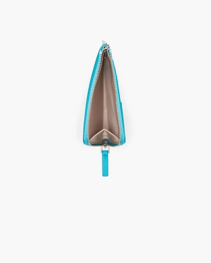 Il portafoglio multiuso in pelle con chiusura superiore a zip Il portafoglio multiuso in pelle con chiusura superiore a zip