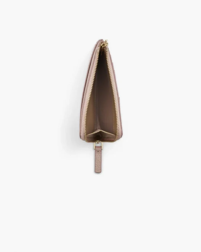 Il portafoglio multiuso in pelle con chiusura superiore a zip Il portafoglio multiuso in pelle con chiusura superiore a zip