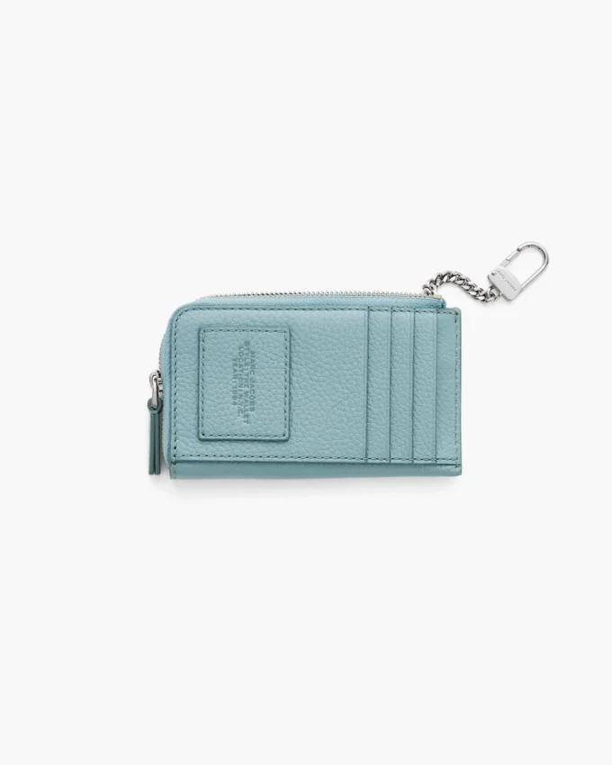 Il portafoglio multiuso in pelle con chiusura superiore a zip Il portafoglio multiuso in pelle con chiusura superiore a zip