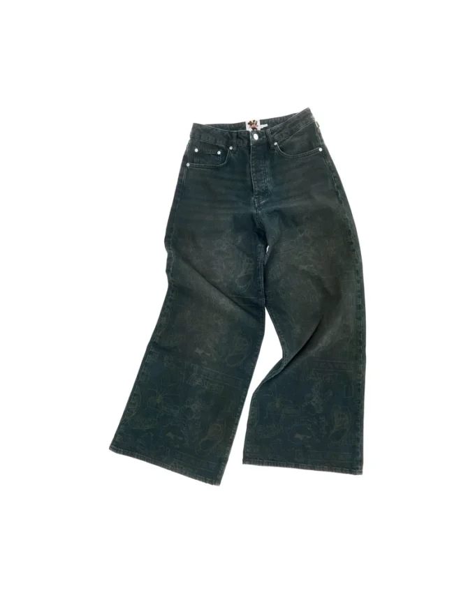 Jeans baggy con stencil