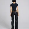 Jeans rivestiti con zip frontale