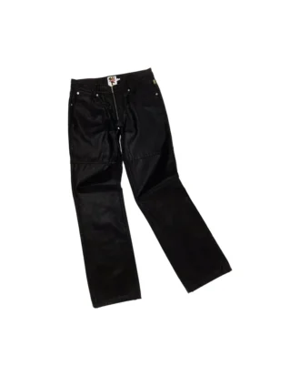 Jeans rivestiti con zip frontale
