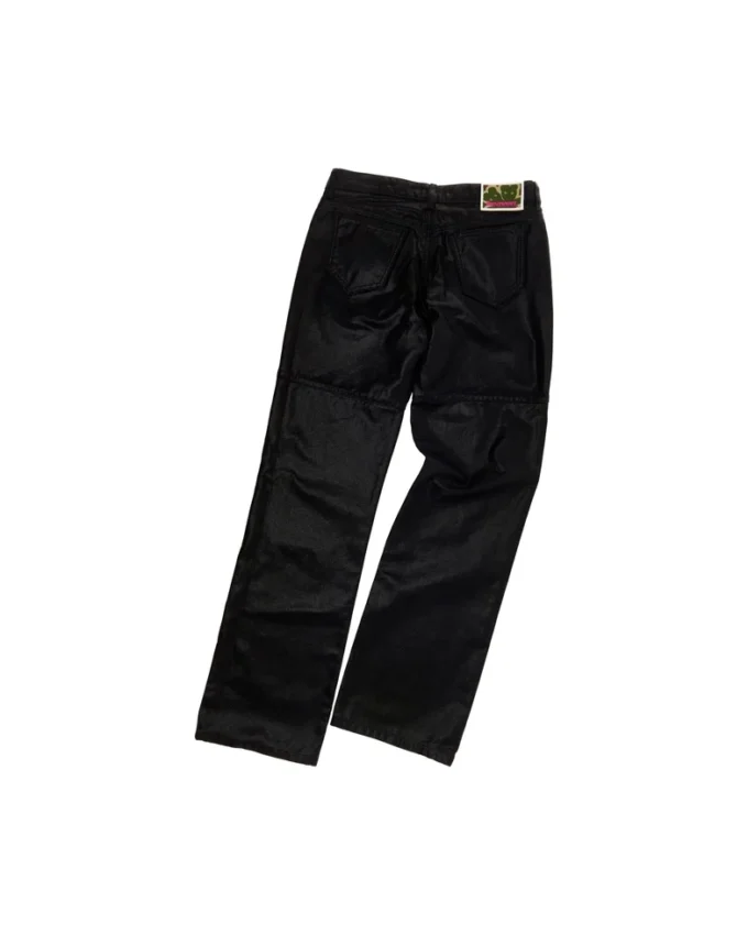 Jeans rivestiti con zip frontale