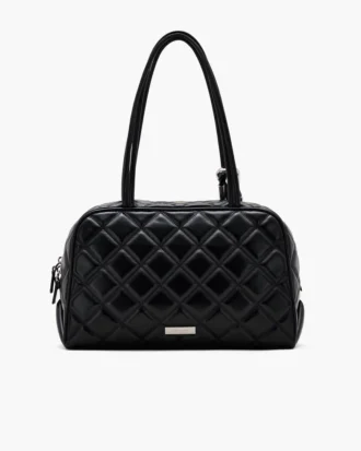 La borsa doppia in pelle trapuntata La borsa doppia in pelle trapuntata
