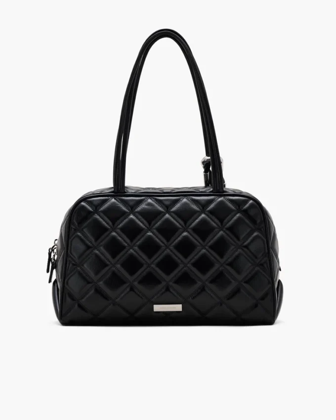 La borsa doppia in pelle trapuntata La borsa doppia in pelle trapuntata