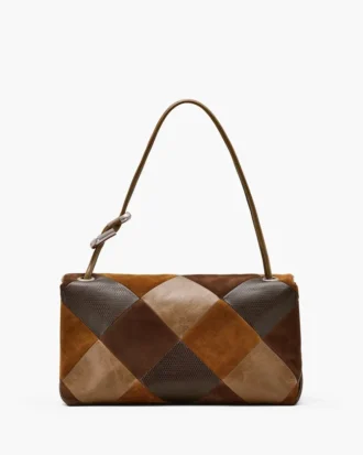 La borsa grande doppia in pelle scamosciata patchwork La borsa grande doppia in pelle scamosciata patchwork